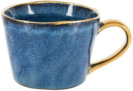 Mok met gouden oor - donkerblauw - 250 ml