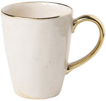 Mok met gouden oortje - beige - 250 ml