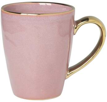 Mok met gouden oortje - roze - 250 ml