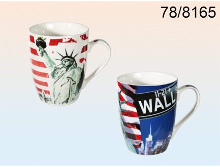 Mok New York porselein 10x8 cm