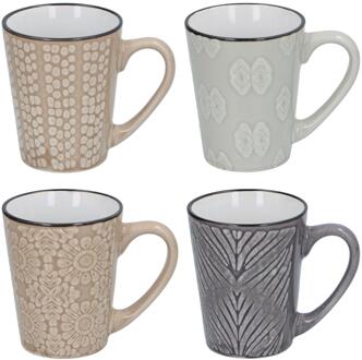 Mok reactive glaze 350ml Ø9,5xh10,5cm verschillende