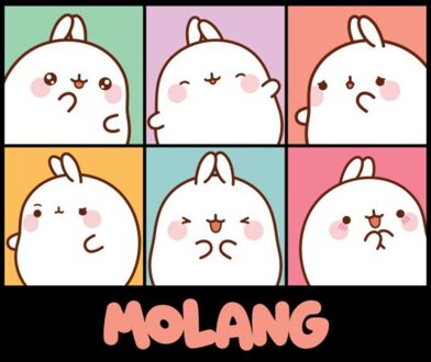 Molang Expression Boxes Unisex T-Shirt - Black - XS Zwart