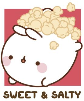 Molang Popcorn Box Unisex T-Shirt - White - XXL Wit