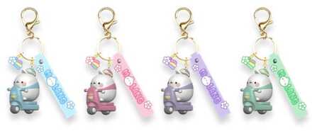 Molang Scooter Series Keychain with Hand Strap Display (12)