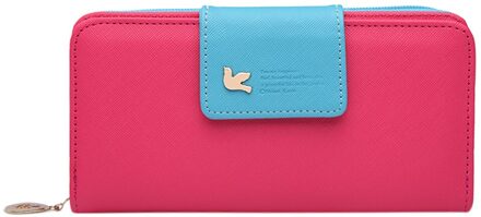 MOLAVE Portefeuilles & Houders mode Vrouwen portemonnee Lange Zipper Fly Sluiting Kleur Botsing Portemonnee Kaarthouder Zakken 9403 heet roze