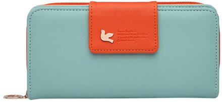 MOLAVE Portefeuilles & Houders mode Vrouwen portemonnee Lange Zipper Fly Sluiting Kleur Botsing Portemonnee Kaarthouder Zakken 9403 lucht blauw