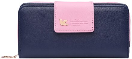 MOLAVE Portefeuilles & Houders mode Vrouwen portemonnee Lange Zipper Fly Sluiting Kleur Botsing Portemonnee Kaarthouder Zakken 9403 marine