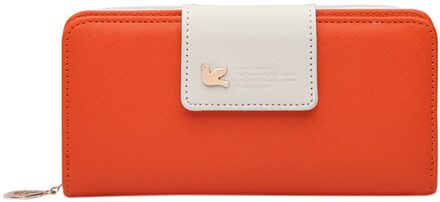MOLAVE Portefeuilles & Houders mode Vrouwen portemonnee Lange Zipper Fly Sluiting Kleur Botsing Portemonnee Kaarthouder Zakken 9403 oranje