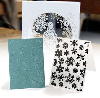 Mold Vouwen Transparante Kerst Kaarten Embossing Map Scrapbook DIY Plastic Sneeuwvlokken