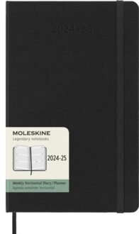 Moleskine 18 maanden agenda 2024-2025, 1 week per 2 pagina's, large, hardcover, zwart