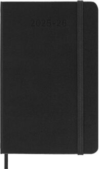 Moleskine 18 maanden agenda 2025-2026, 1 week per 2 pagina's, a6, hardcover, zwart