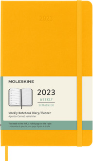 Moleskine agenda 2023, 1 week per pagina met notitieblad, hardcover, kleur oranjegeel,