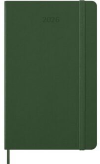 Moleskine agenda 2026, 1 dag per pagina, a5, hardcover, myrtle groen