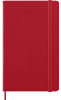 Moleskine agenda 2026, 1 dag per pagina, a5, hardcover, rood
