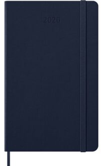 Moleskine agenda 2026, 1 dag per pagina, a5, hardcover, saffier blauw