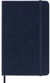 Moleskine agenda 2026, 1 dag per pagina, a6, hardcover, saffier blauw