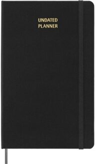 Moleskine agenda ongedateerd met reliëf, 1 week per pagina met notitieblad, a5, gelinieerd,