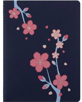 Moleskine cahier journal sakura xl, gelinieerd, zwart