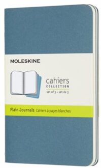 Moleskine cahier journal soft cover pocket brisk blauw blanco à 3 stuks