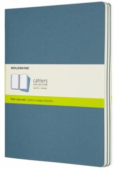 Moleskine cahier journal soft cover xl brisk blauw blanco à 3 stuks