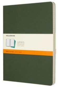 Moleskine cahier journal soft cover xl myrtle groen gelinieerd à 3 stuks
