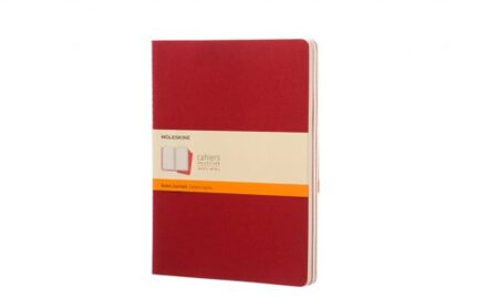 Moleskine Cahier Notitieboek Soft cover - Lijnen - Rood - Set van 3