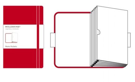 Moleskine memoboek classic pocket rood blanco