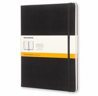 Moleskine notitieboek, ft 19 x 25 cm, gelijnd, harde cover, 192 blad, zwart