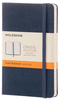 Moleskine notitieboek, ft 9 x 14 cm, gelijnd, harde cover, 192 blad, saffier