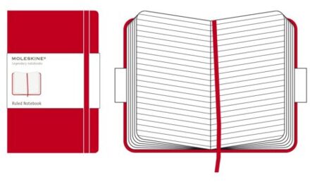 Moleskine Notitieboek Moleskine large 130x210mm lijn rood