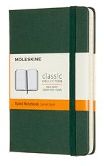 Moleskine Notitieboek-Pocket-Gelineerd-Groen-Harde Kaft