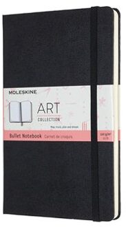 Moleskine notitieboekje bullet art, hard cover, formaat 13 x 21 cm. large, kleur zwart