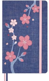 Moleskine notitieboekje sakura large, gelinieerd, blauw