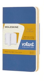 Moleskine notitieboekje volant extra small blauw / geel gelinieerd
