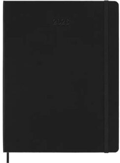 Moleskine smart planner pro 2026, 1 week per pagina met notitieblad, xl, hardcover,