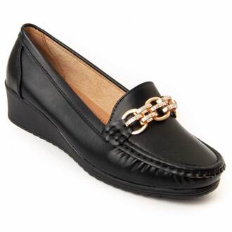 Moli3 wedge mocassin in zwart