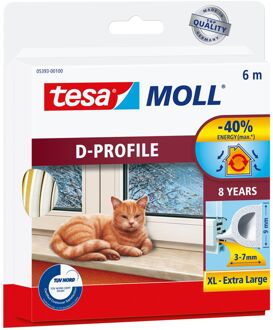 Moll tochtstrip 05393 D profiel - 9mmx6m wit