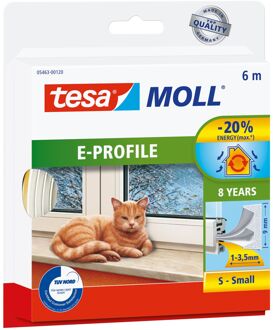 Moll tochtstrip 05463 E profiel - 9mmx6m wit