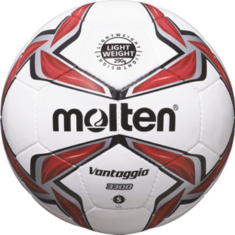 Molten Voetbal Jeugd maat 5 S-light 290gr F5V3329-R Wit / rood / zilver