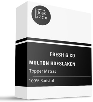 Molton Hoeslaken - Badstof Waterdicht - Topper - 200x200 Cm - Fresh And Co Matrasbeschermer - Dekbed-Discounter.nl - 200 x 200 cm