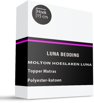 Molton Hoeslaken Luna - Topper - 2-PACK - 160x200 Cm - Luna Bedding Matrasbeschermer - Dekbed-Discounter.nl