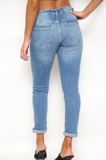 Mom-jeans voor dames in lichte stonewash Blauw