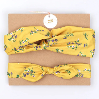 Mommy and baby headband Mother Daughter headbands set Girl Floral Printing Tie Knot Hairband Rabbit Ear Cotton Hair Accessories