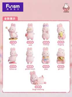 Momo Bunny Daily Series Mini Figures 9 cm Display (9)