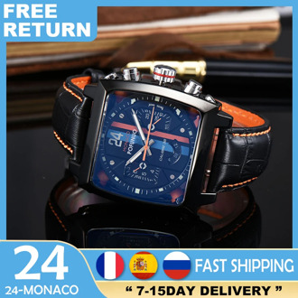 Monaco-24 Top Brand Luxury Watch Men tonneau Automatic Tourbillon Watch Stainless Steel Business Mechanical Wristwatch