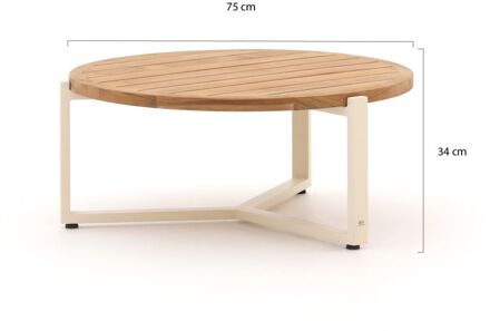 Monaco lounge tuintafel ø 75cm (h: 34) - Laagste prijsgarantie! Bruin