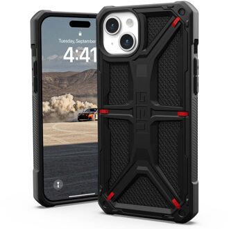 Monarch Backcover voor de iPhone 15 Plus - Kevlar Black Zwart