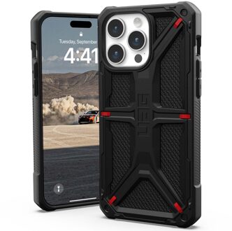 Monarch Backcover voor de iPhone 15 Pro Max - Kevlar Black Zwart