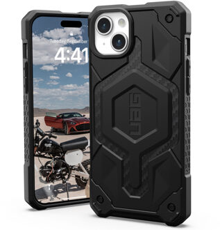 Monarch Pro Backcover voor de iPhone 15 Plus - Carbon Fiber Zwart