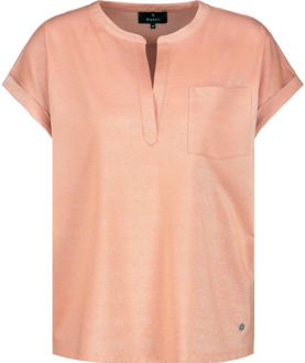 Monari Glinsterend T-shirt met Polyester en Viscose Monari , Orange , Dames - 2Xl,Xl,L,M,3Xl
